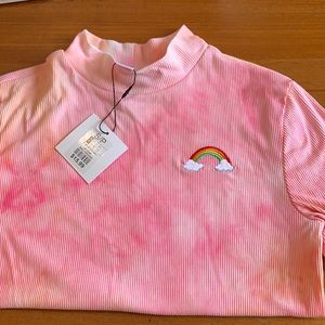 Charlotte Russe rainbow mock ribbed knit